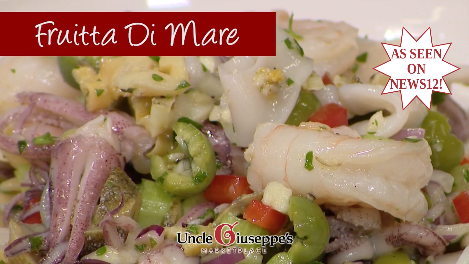 Frutti di mare salad in a white dish