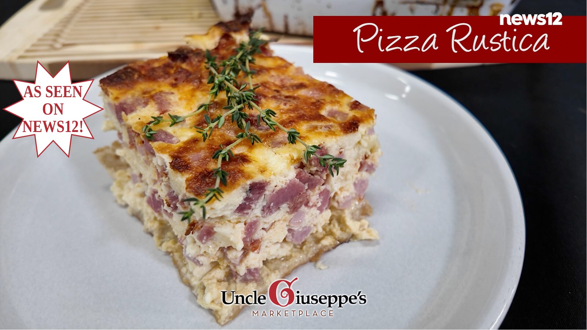 Piece of pizza rustic on a white plate