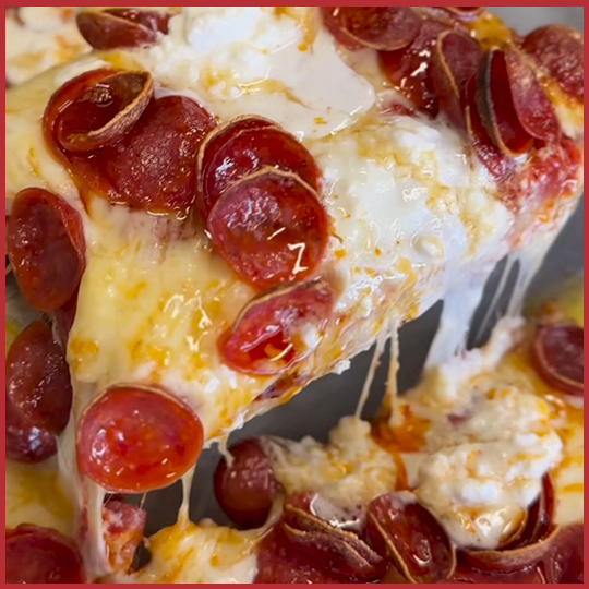A slice of Uncle Giuseppe's pepperoni pizza pie