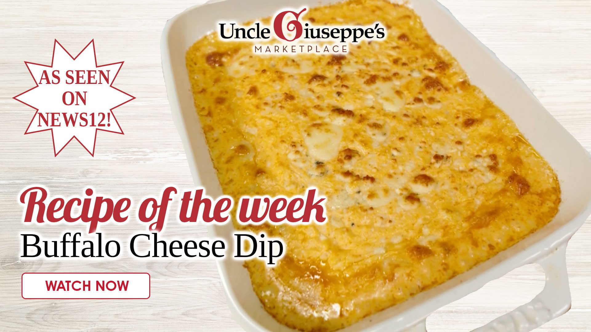 Buffalo cheese dip in baking dish - perfect game day appetizer and football party recipe