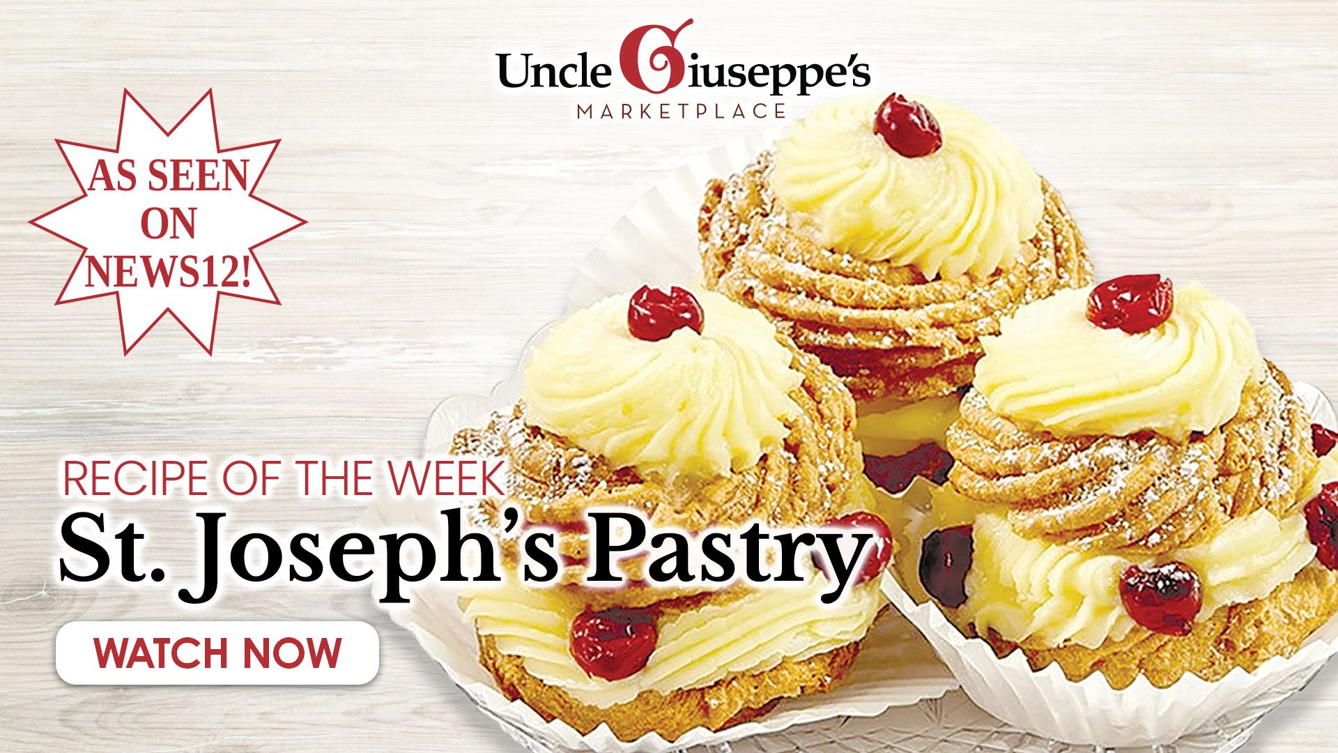 Uncle Giuseppe's St. Josephs Pastry on white background