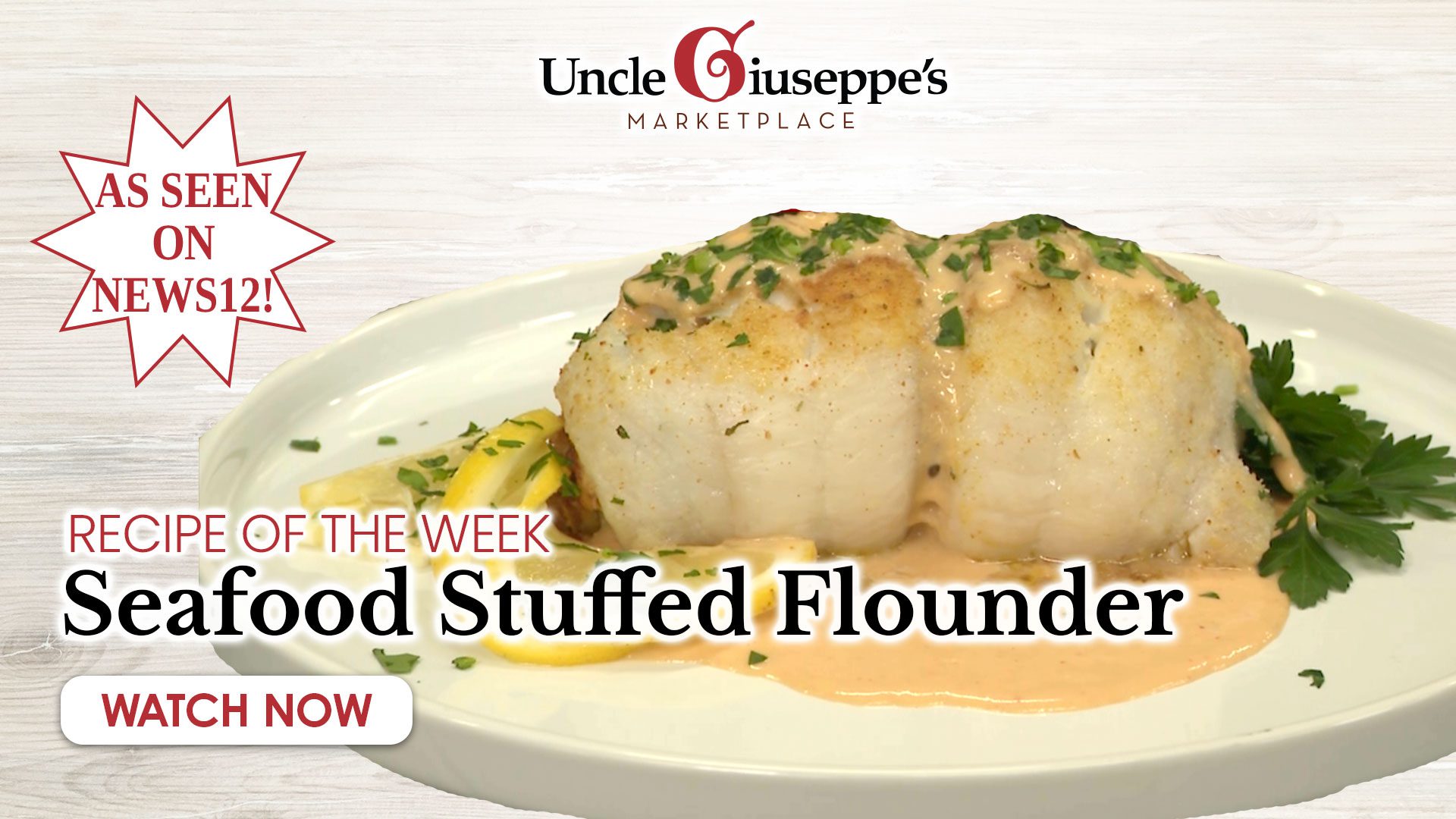 Uncle Giuseppe's Seafood Stuffed Flounder